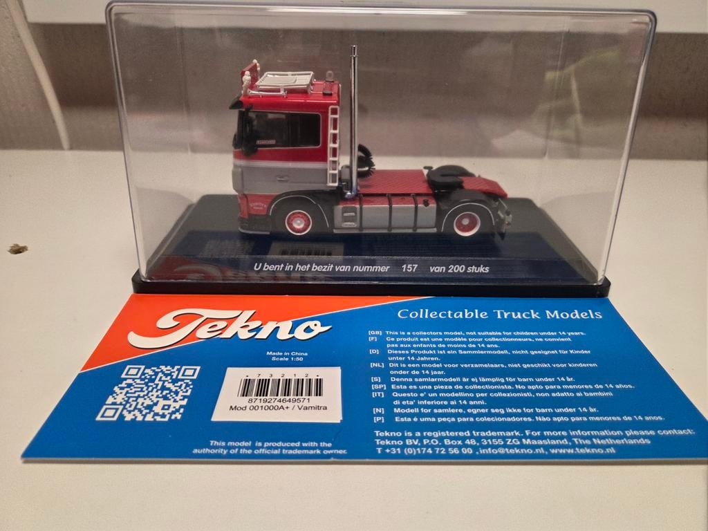 Tekno DAF XF Euro 6 Vamitra in vitrine, Ophalen of Verzenden, Zo goed als nieuw, Bus of Vrachtwagen, Tekno