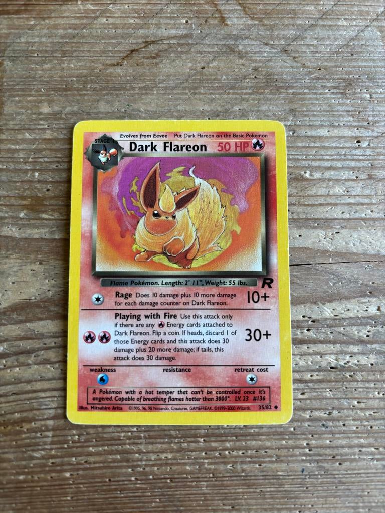 Dark Flareon Team Rocket Pokémon Kaart (35/82), Ophalen of Verzenden, Gebruikt, Losse kaart