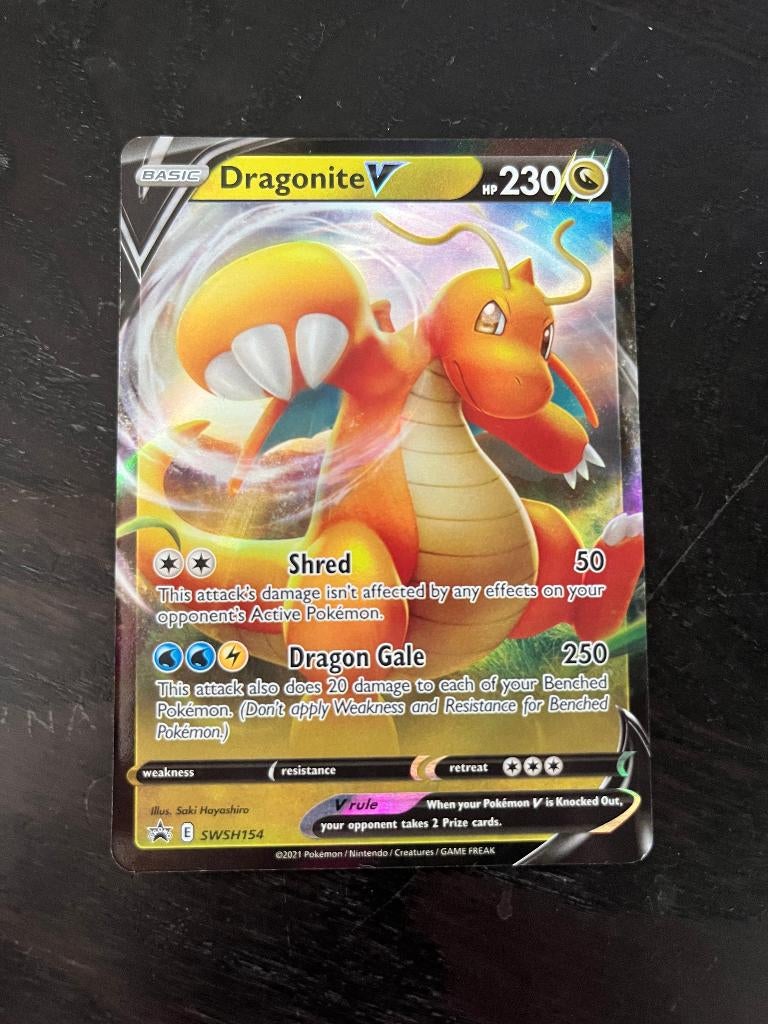 Pokemon kaart Dragonite V (SWSH 154), Ophalen of Verzenden, Nieuw, Losse kaart, Foil