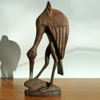 zware vintage houten VOGEL houtsnijwerk palissander antiek, Ophalen of Verzenden