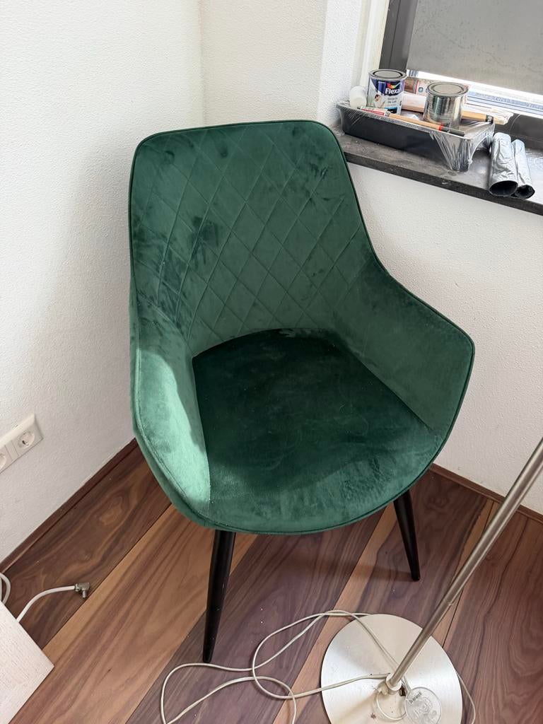 Groene suède stoel - DEZE WEEK OPHALEN, Ophalen, Gebruikt, Overige kleuren, Eén