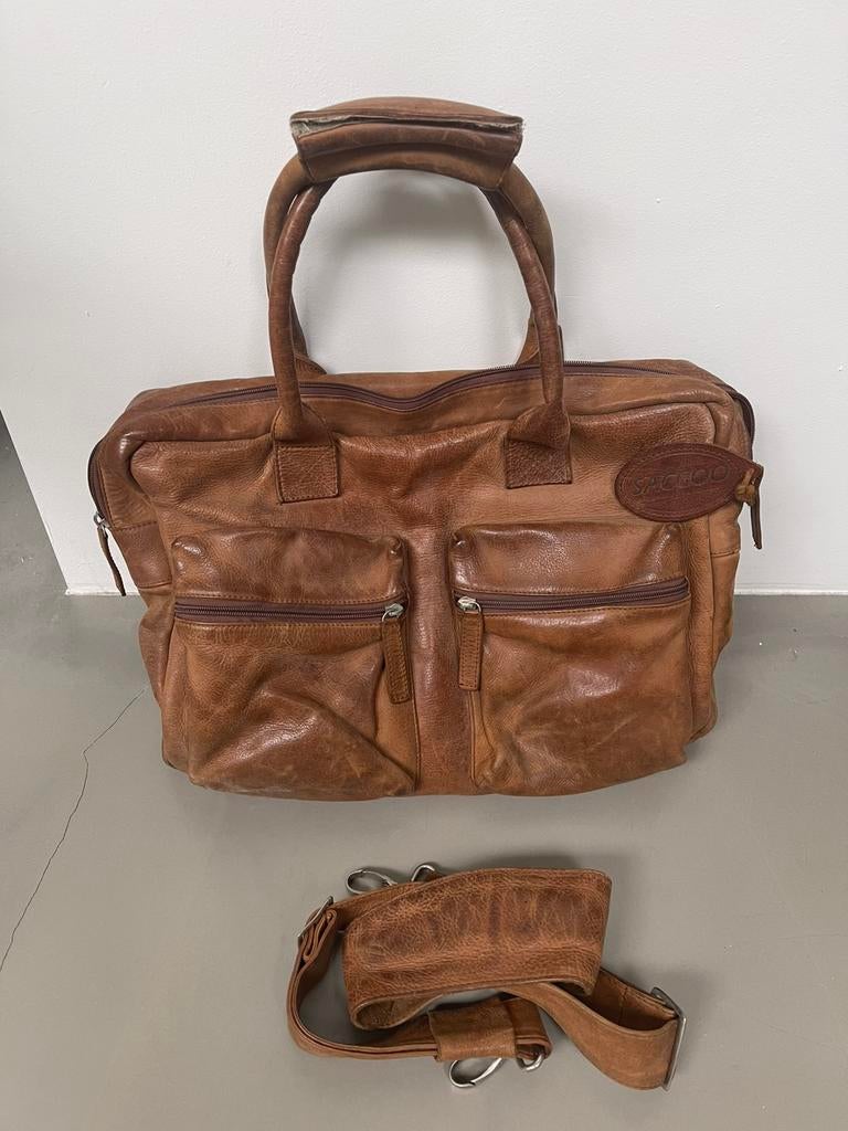Leren Cowboybag van Saccoo, 40 tot 60 cm, 30 cm of meer, Bruin, Minder dan 35 cm