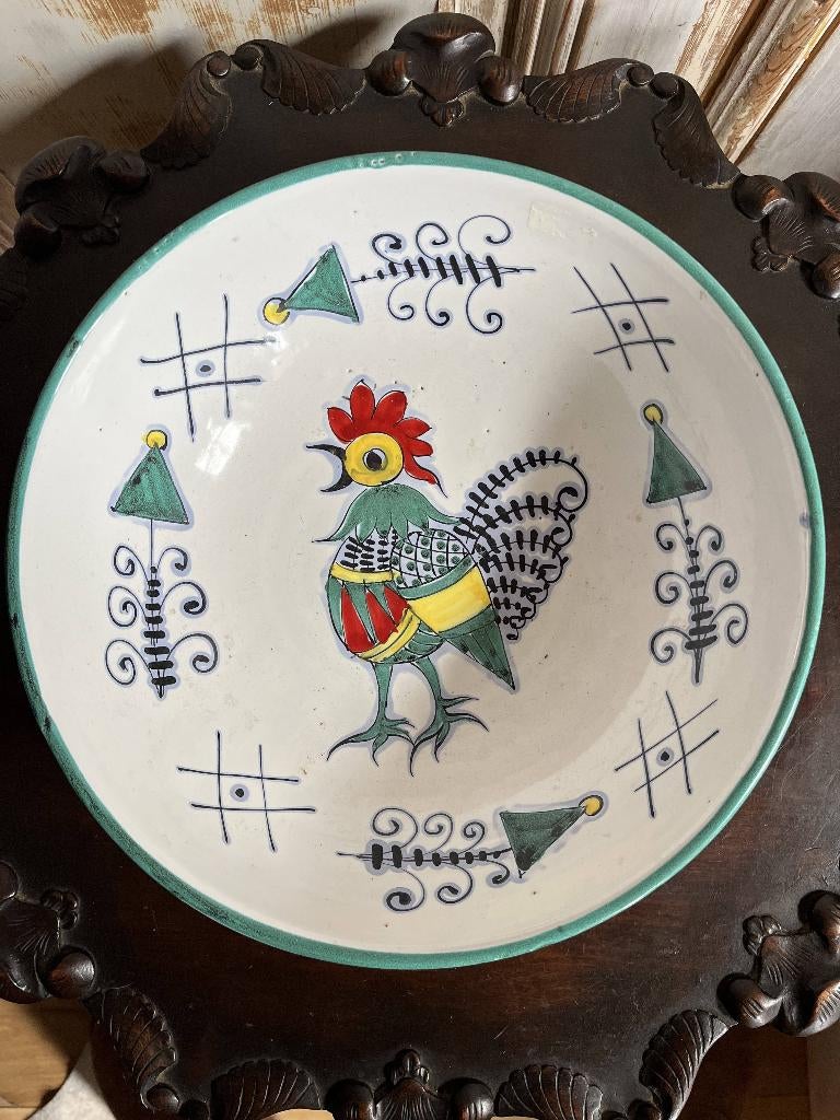 Italiaanse majolica salade/pastakom met haan, Antiek en Kunst, Antiek | Keramiek en Aardewerk, Ophalen of Verzenden