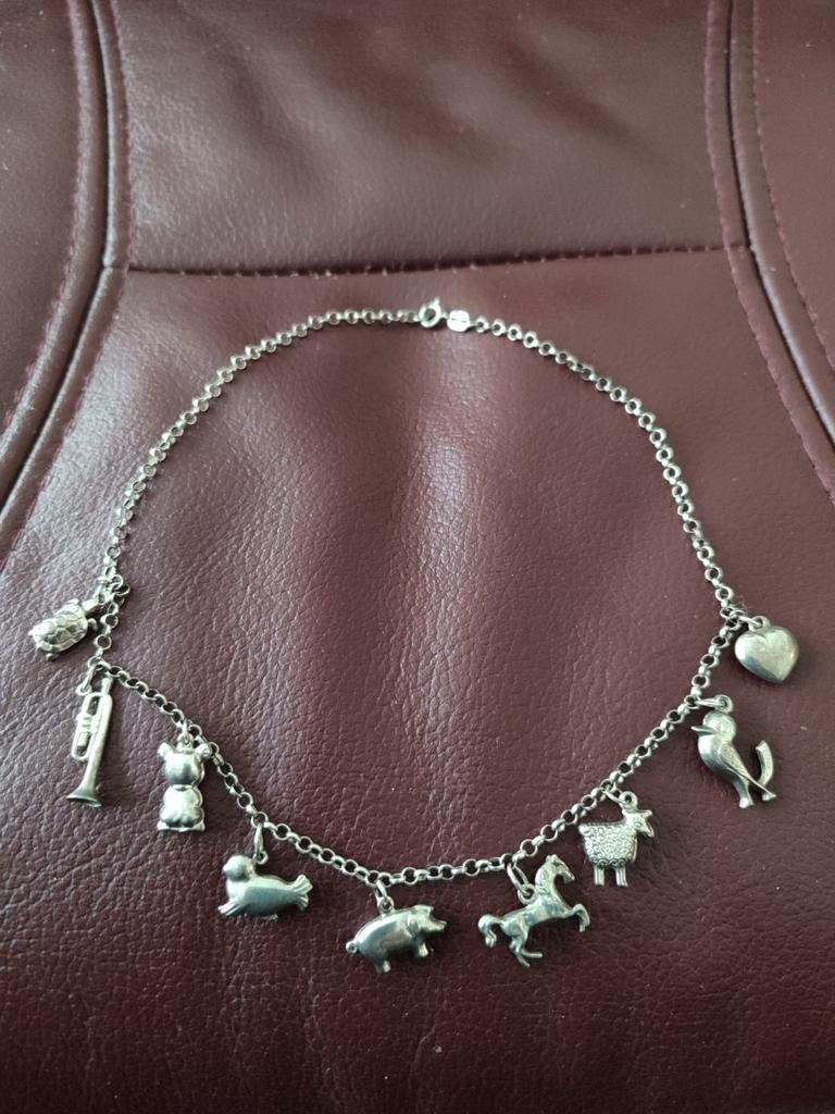 Zilver ketting met bedeltje, Ophalen of Verzenden, Zilver