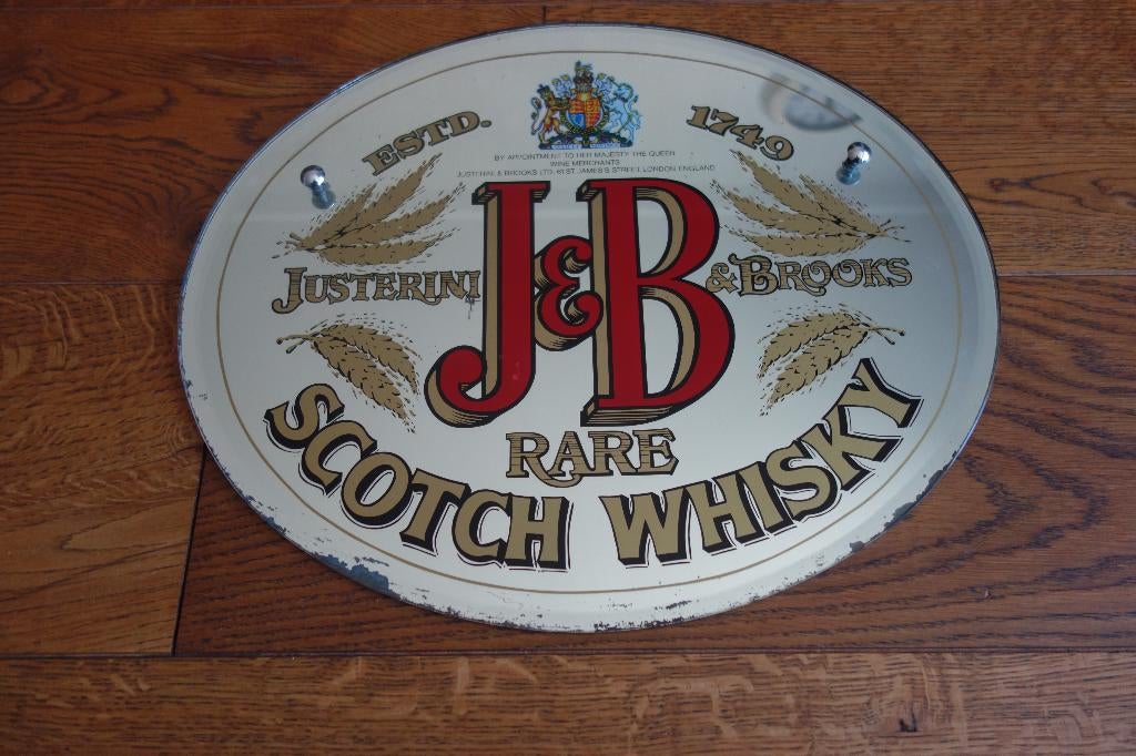 Whisky bar spiegel J&B Scotch, Ophalen of Verzenden, Gebruikt, Overige typen