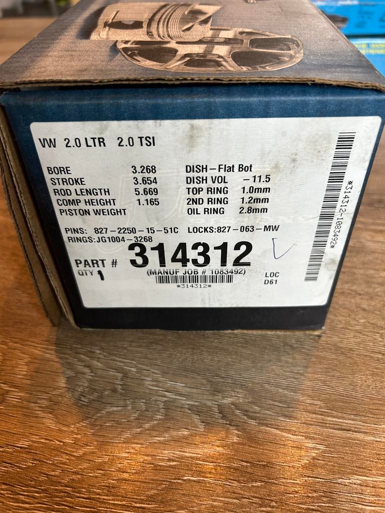 JE Pistons VW Audi 2.0 TSI EA888 – gesmede zuigers 83mm, Ophalen of Verzenden, Nieuw, Audi