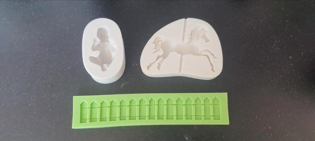 Siliconen mallen: paard, baby en hekje, Ophalen of Verzenden