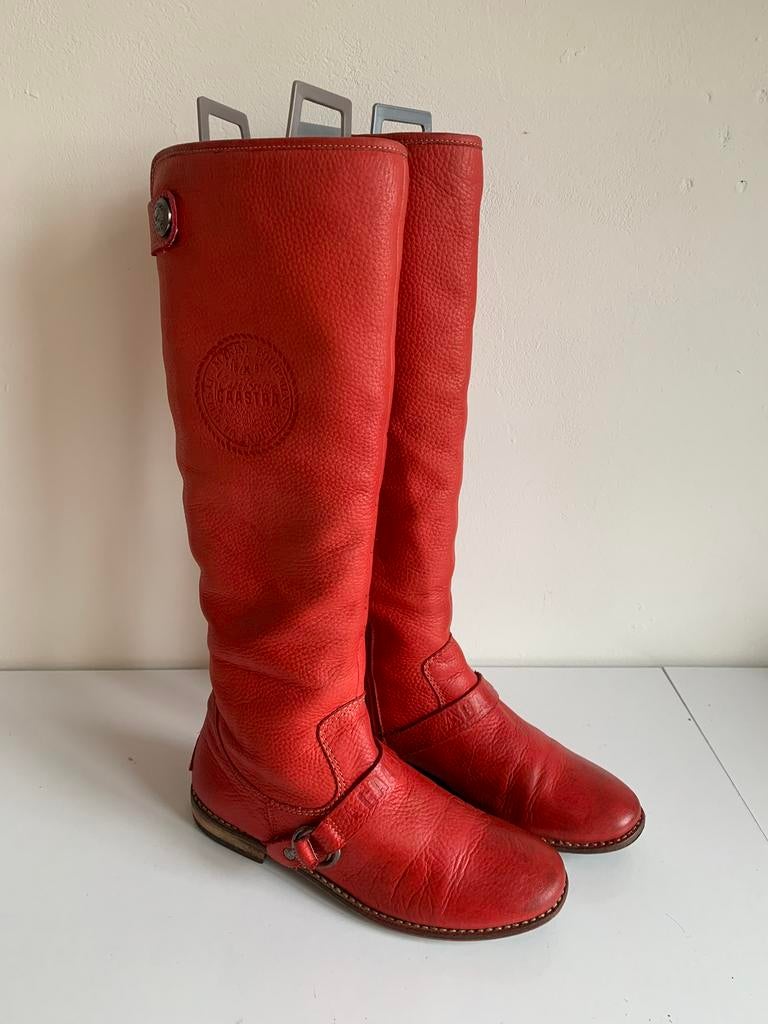 Rode leren laarzen Gaastra, maat 38, Hoge laarzen, Ophalen of Verzenden, Zo goed als nieuw, Rood
