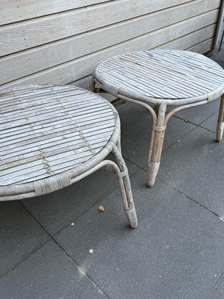 Salontafels bamboe ikea, Tuin en Terras, Tuintafels, Ophalen, Gebruikt, Rond, Overige materialen