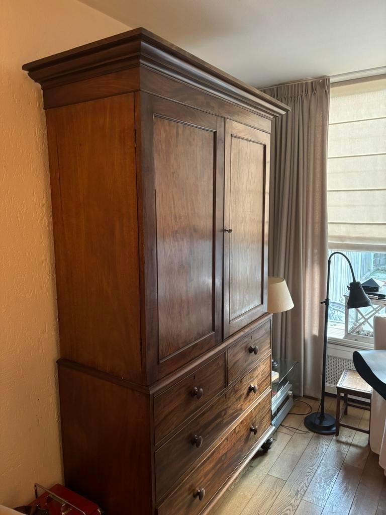 Antieke Kast  55x120x220 cm, Antiek en Kunst, Ophalen