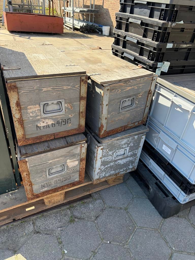 4x Leger proviand kisten met kunststof binnenkant, Gebruikt, 50 tot 100 cm, Ophalen of Verzenden, Minder dan 50 cm