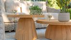 4SO 4 Seasons Pablo bijzettafeltjes teak hout nieuw korting, Minder dan 45 cm, Info@micheldethouars.nl, Rond, Nieuw