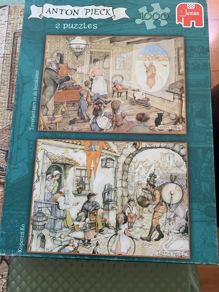 Anton Pieck puzzel 2x1000 stukjes, Ophalen of Verzenden, 500 t/m 1500 stukjes, Zo goed als nieuw