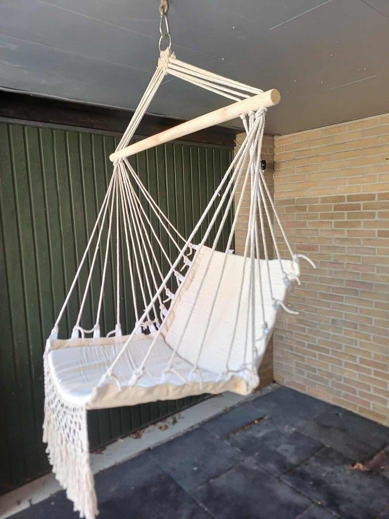 Hangstoel stof, Tuin en Terras, Tuinstoelen, Ophalen, Zo goed als nieuw, Overige materialen, Inklapbaar