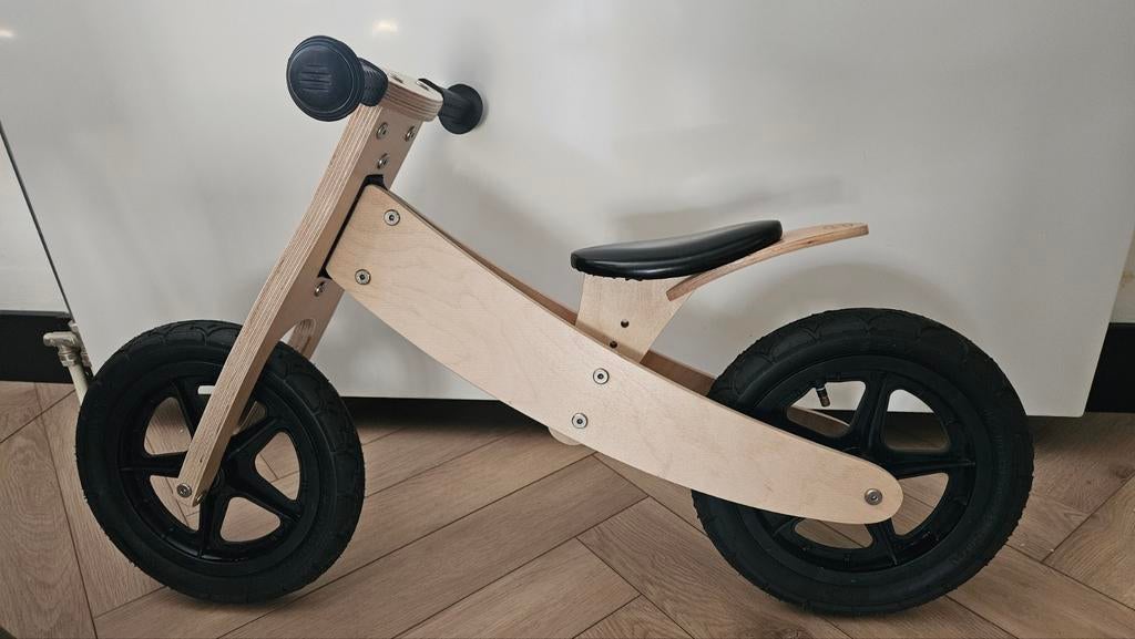 Bandits & Angels Houten Loopfiets Beige - Verstelbaar, Ophalen, Zo goed als nieuw, Loopfiets