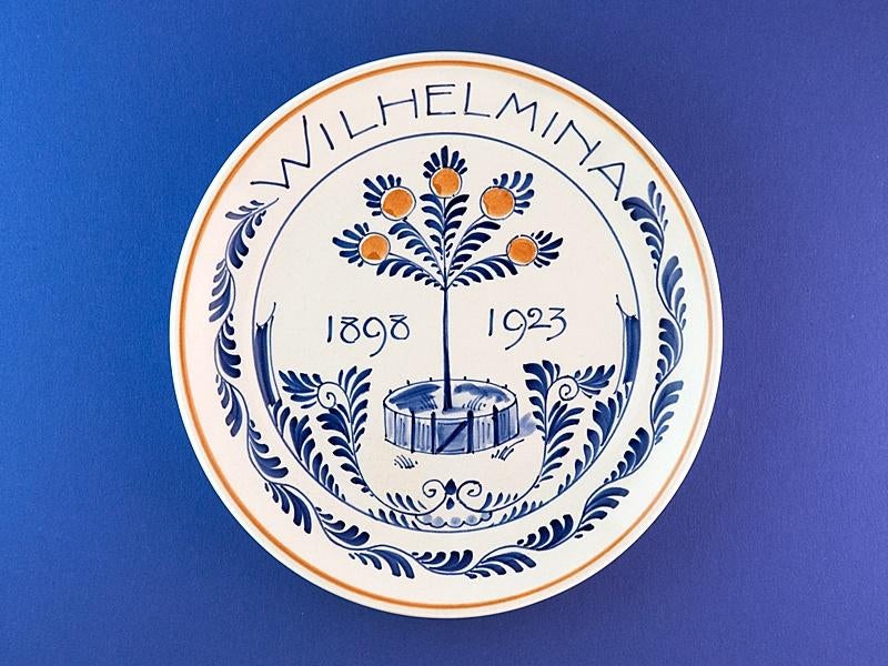 Porceleyne Fles 1923 Wilhelmina 25jr Koningin Oranje 18cm (1, Antiek en Kunst, Ophalen of Verzenden