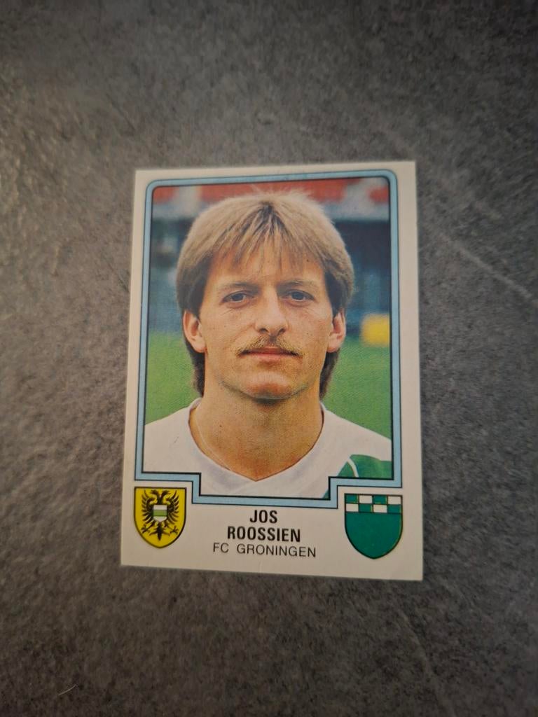 Panini sticker Voetbal 86. Speler Jos Roossien FC Groningen., Verzenden, Zo goed als nieuw, Sticker