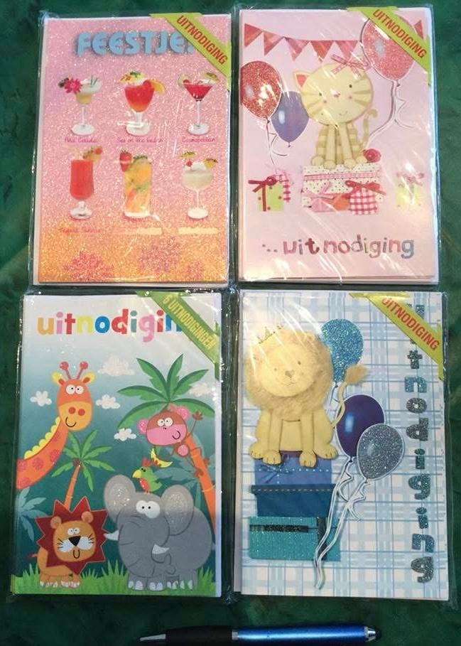 Uitnodiging kaarten nw gaan per 6, Ophalen of Verzenden, Nieuw, Versiering, Verjaardag