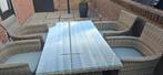 Wicker tuinset met glazen tafel, Tuin en Terras, Ophalen, Gebruikt, Wicker
