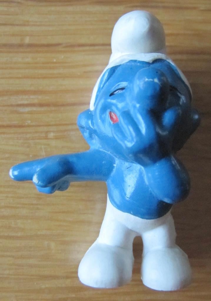Lach smurf - Schleich - 1970, Ophalen of Verzenden, Zo goed als nieuw, Lolsmurf, Poppetje, Figuurtje of Knuffel