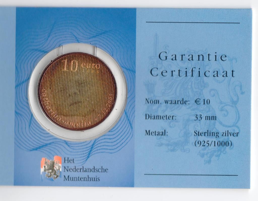 Geboortemunt prinses Amalia zilver, Postzegels en Munten, Munten | Nederland, Ophalen of Verzenden, Koningin Beatrix, Euro's, Zilver