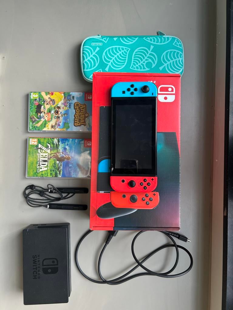 Nintendo Switch met Animal Crossing en Zelda BOTW, Ophalen of Verzenden, Zo goed als nieuw