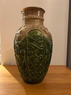 Vintage Bay W. Germany vaas - Groen/Bruin Fat Lava Keramiek, Ophalen of Verzenden