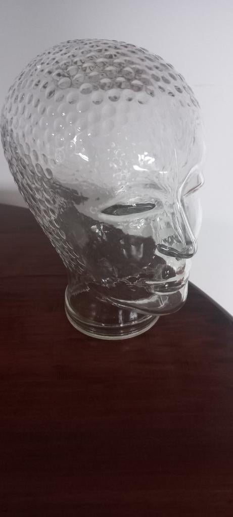 Vintage Glazen Hoofd, Antiek en Kunst, Antiek | Glas en Kristal, Ophalen of Verzenden