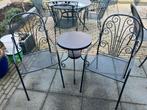 Tuinset 3-delig; 2 stoelen en tafeltje antraciet, Tuin en Terras, Overige materialen, Bijzettafel, Zo goed als nieuw, Tuinset