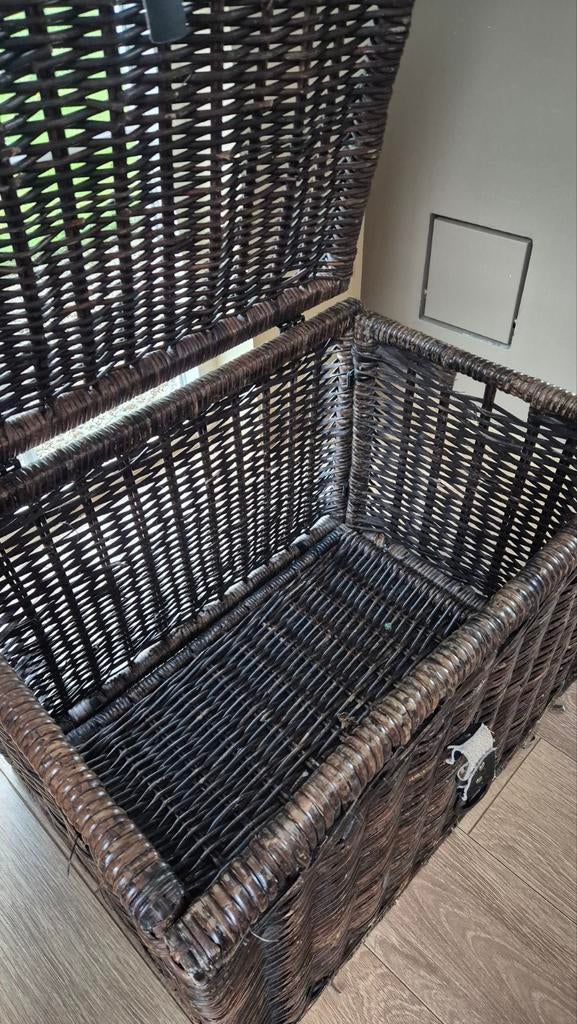 Grote rieten opbergkist / dekenkist, Huis en Inrichting, Woonaccessoires | Kisten, Ophalen, Overige materialen, Gebruikt, 100 tot 150 cm