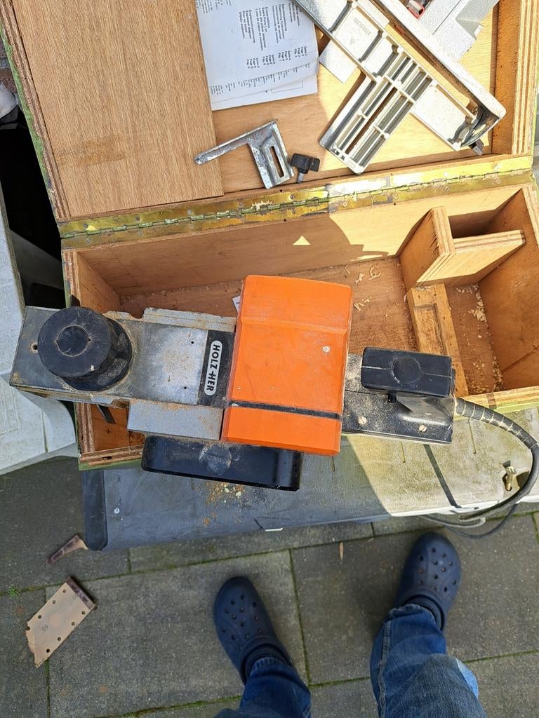 Vintage Holz-Her grote schaafmachine in kist, Ophalen, Gebruikt, Holz-Her, Bovenfrees