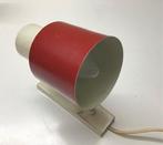 Vintage nette wandlamp, rode kap en wit frame, Ophalen of Verzenden, Gebruikt, Metaal, Retro