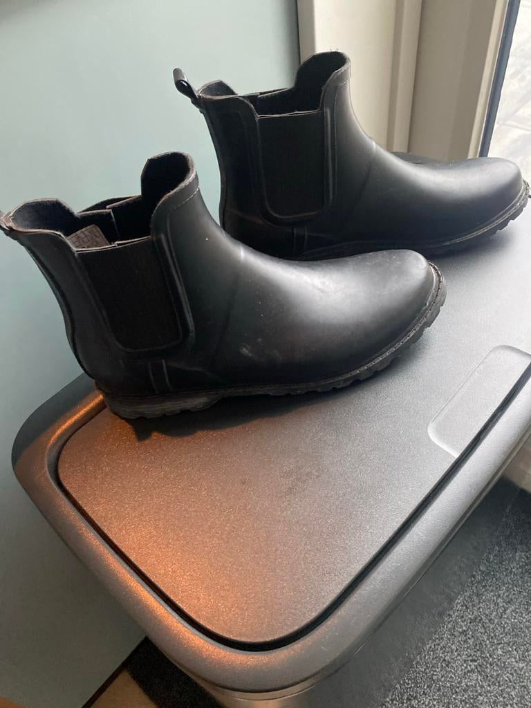 Zwarte regenlaarzen maat 41, Ophalen of Verzenden, Gedragen, Zwart, Regenlaarzen