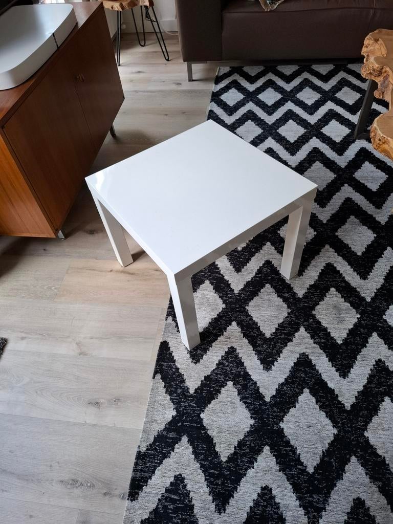 IKEA bijzettafel wit hoogglans 55x55x45 cm, Ophalen, Kunststof, 50 tot 100 cm, Vierkant