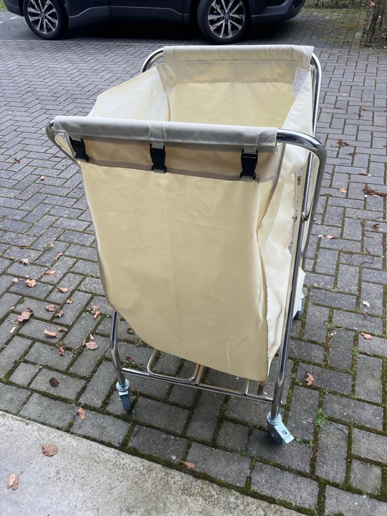 Wasmand op wielen - RVS frame met stoffen zak, Ophalen, Gebruikt, RVS
