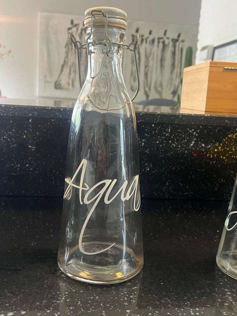 Riviera Maison Agua flessen, Gebruikt, Overige kleuren, Ophalen of Verzenden, Glas