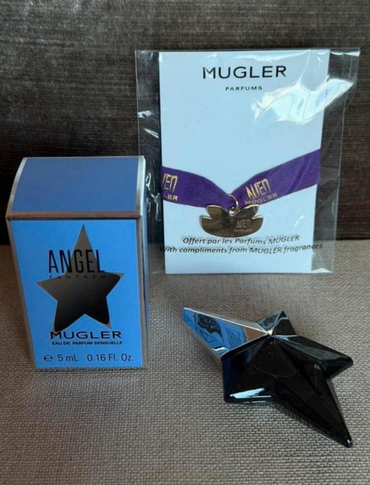 Miniatuur Angel fantasm Thierry Mugler edp 5 ml + armbandje, Verzamelen, Parfumverzamelingen, Ophalen of Verzenden, Nieuw, Miniatuur