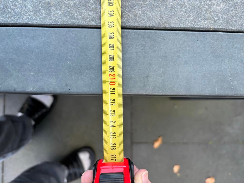 Tuintafel met uitneembare stenen delen, Ophalen of Verzenden, Gebruikt, Rechthoekig, Metaal