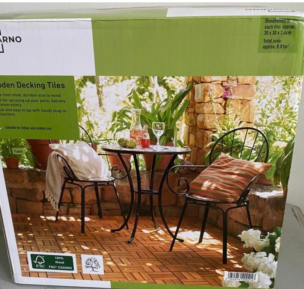 Acacia houten terrastegels Nieuw! 4 dozen, Ophalen, Nieuw