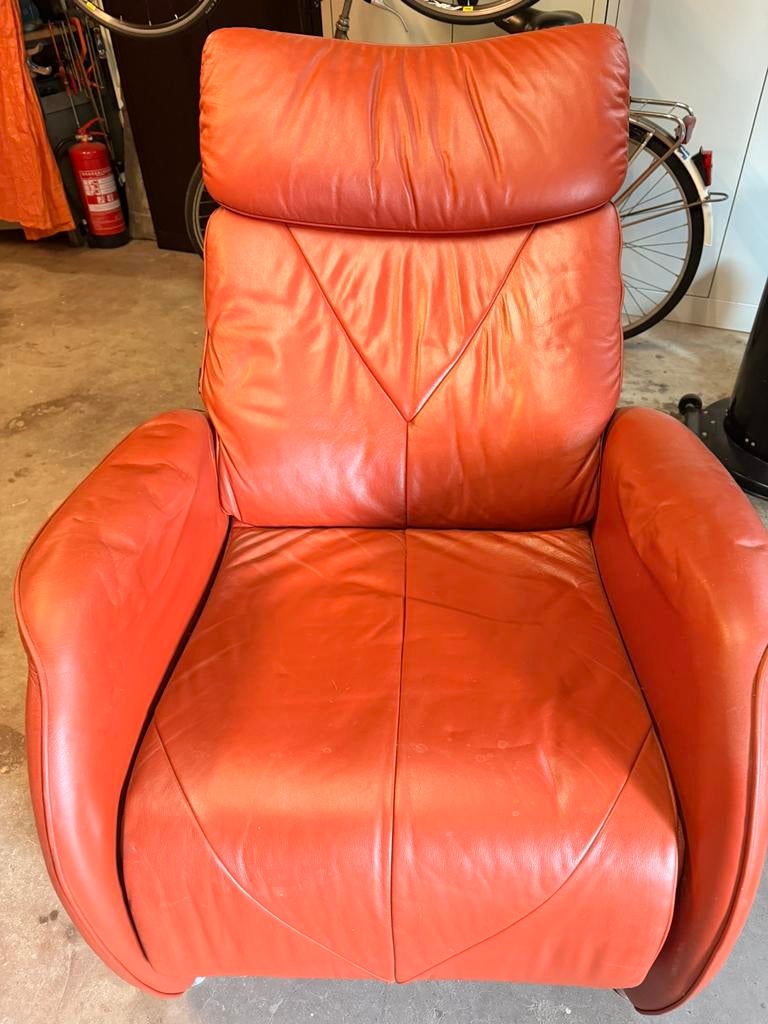Mooie echt lederen stoel verstelbaar, Ophalen of Verzenden, Zo goed als nieuw, 50 tot 75 cm, Leer