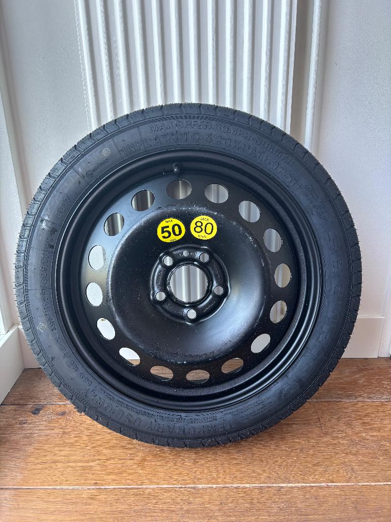 Thuiskomer Volvo V40 – Reservewiel T125/80 R17 – 5x108, Ophalen, Banden en Velgen, Nieuw, 17 inch