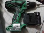 Hitachi DS 14DJL Accuboormachine met accu, Ophalen of Verzenden, Gebruikt, Minder dan 400 watt, Boor- en Schroefmachine