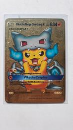 Pikachu Mega Charizard Blue Poncho Pokemon metal card, Hobby en Vrije tijd, Verzamelkaartspellen | Pokémon, Ophalen of Verzenden