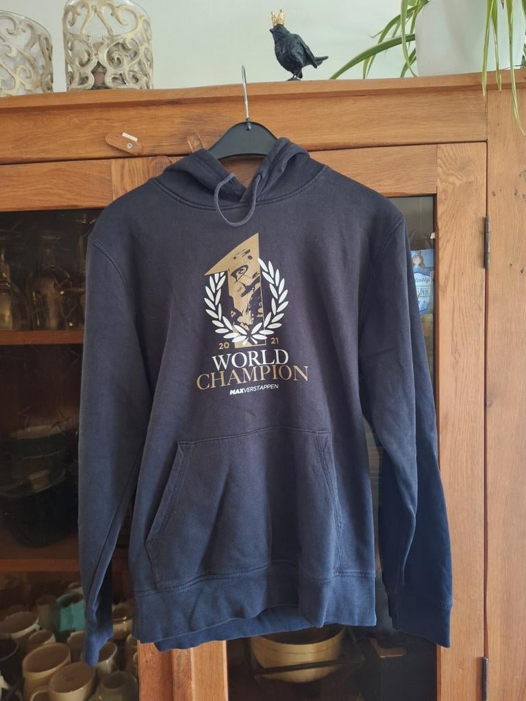 Max Verstappen World Champion 2021 Hoodie - Maat L, Maat 52/54 (L), Zwart, Max Verstappen, Ophalen of Verzenden