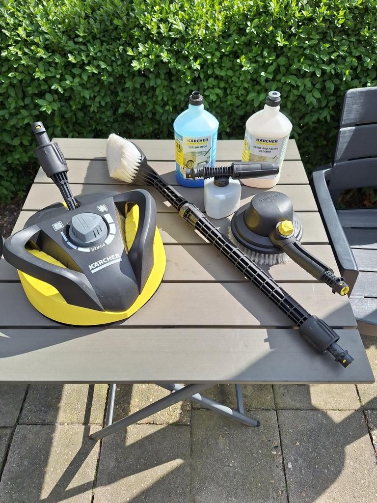 Borstelset Karcher Terrasreiniger, wasborstel en vuildfrees., Ophalen of Verzenden, Nieuw, Elektrisch