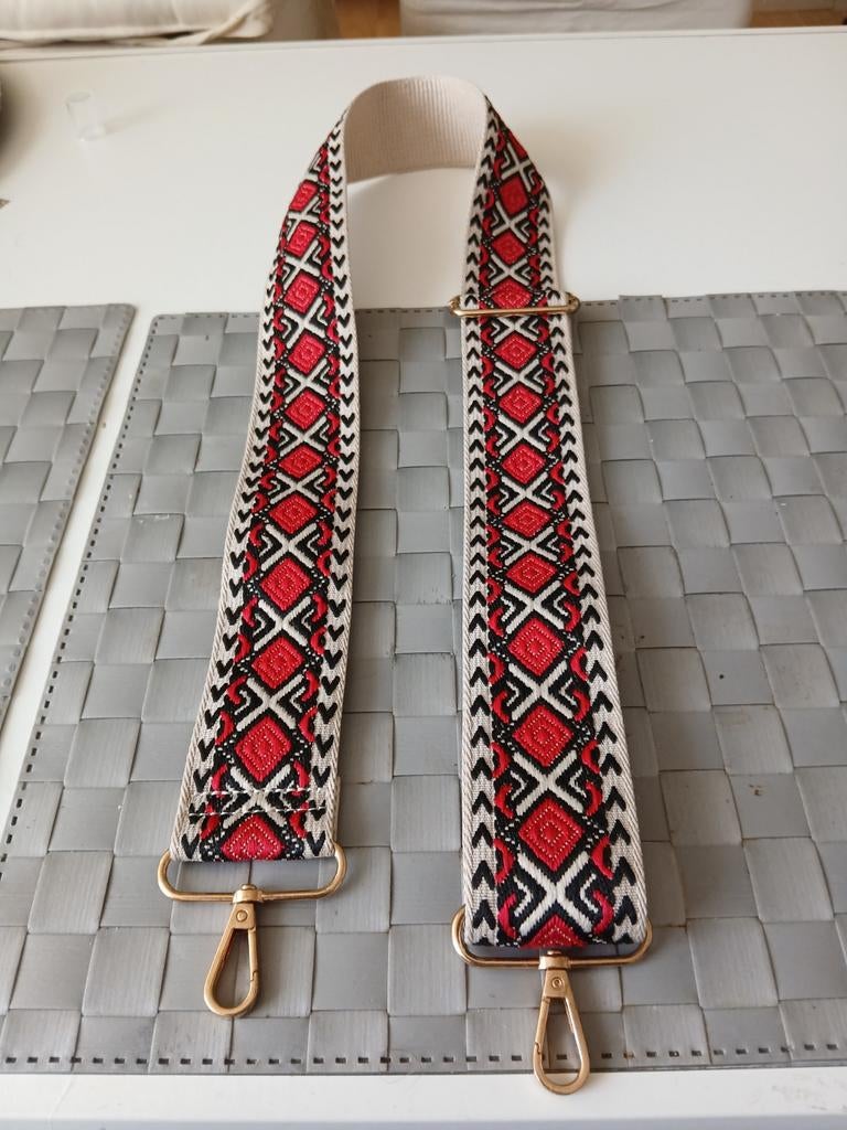 Verstelbare schouderband voor tas - Rood/Zwart/Beige, Ophalen of Verzenden, Zo goed als nieuw, Rood, Overige typen