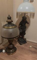 vintage lamp/lampen Old River/gesigneerde figuurlamp bronze, Ophalen of Verzenden