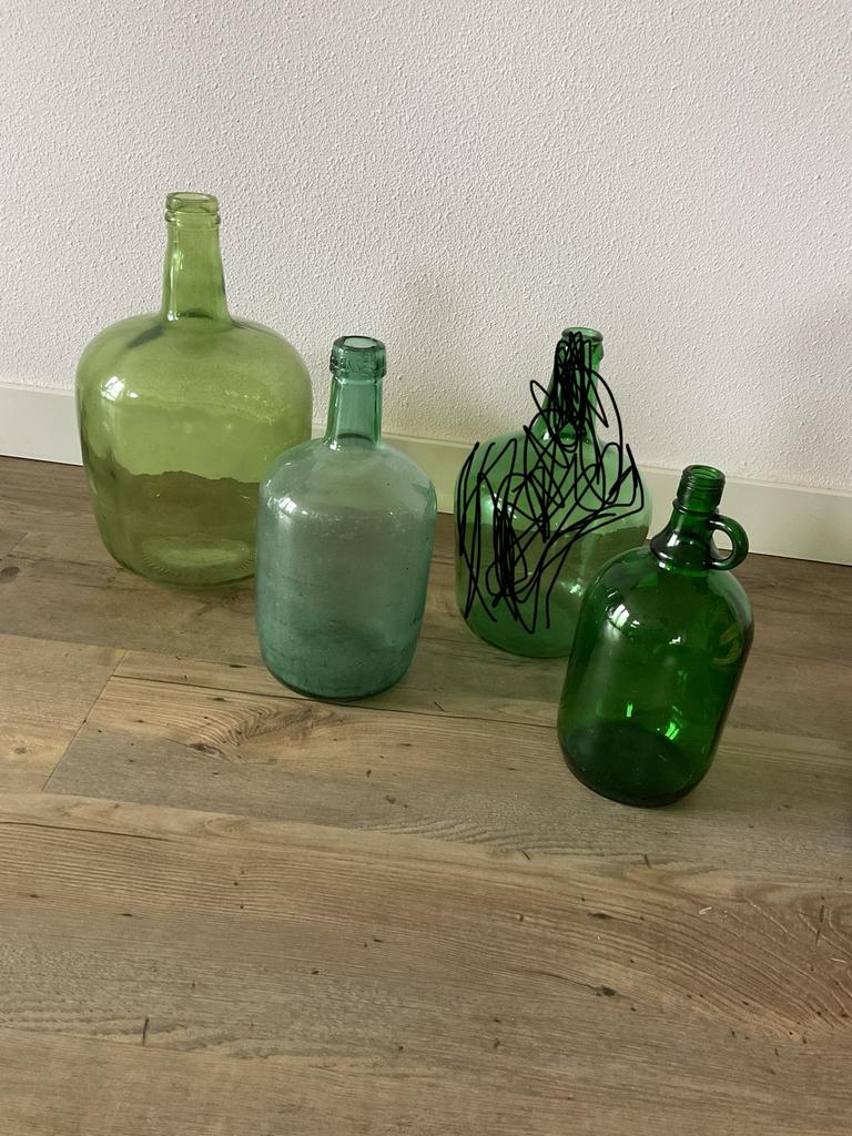 Gist flessen - 3 stuks, Gebruikt, Ophalen of Verzenden, Glas, Minder dan 50 cm