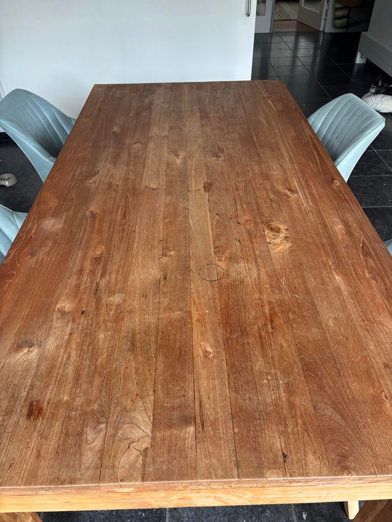 Houten Eetkamertafel 200x100 cm - Gebruikt, Ophalen, Gebruikt, 100 tot 150 cm, 200 cm of meer