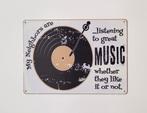 Neighbors listen to good music reclamebord van metaal deco, Info@deconoord.nl, Deco Noord, Nieuw, Ophalen of Verzenden